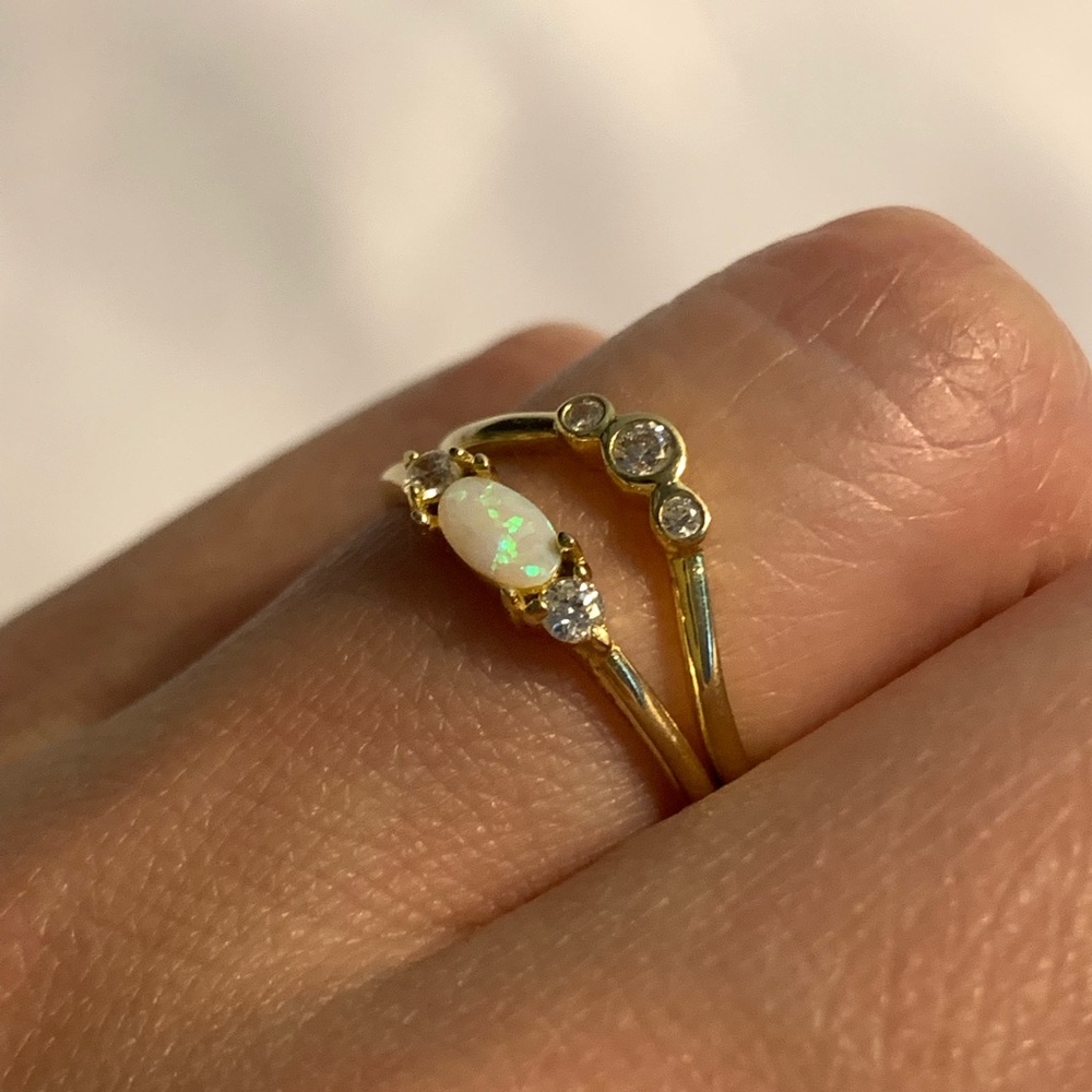Opal stack rings set